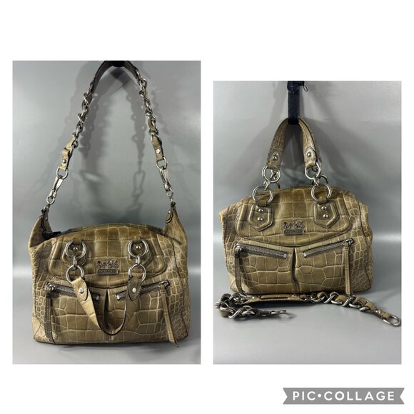 Coach #15260 Madison Audrey Embossed Leather Satchel Bag - Picture 1 of 14